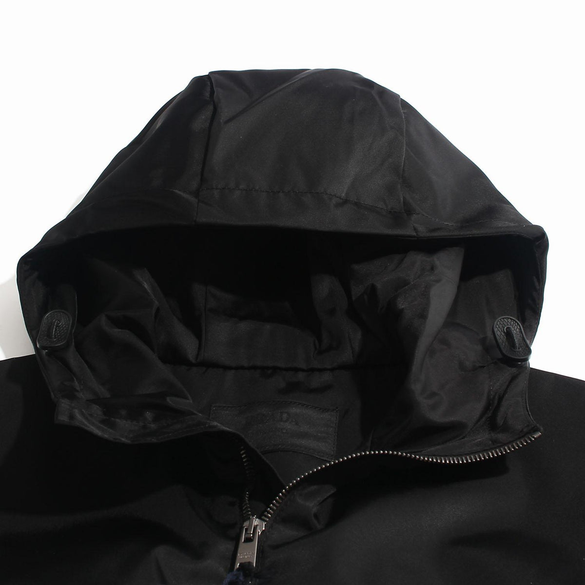 PRADA Black Cashmere Wool Hooded Zip Jacket for Men UMG370 16AM F0002