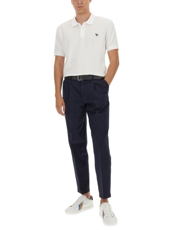 Paul Smith White Zebra Logo Polo Shirt for Men M2R183 KKZEBRA 01