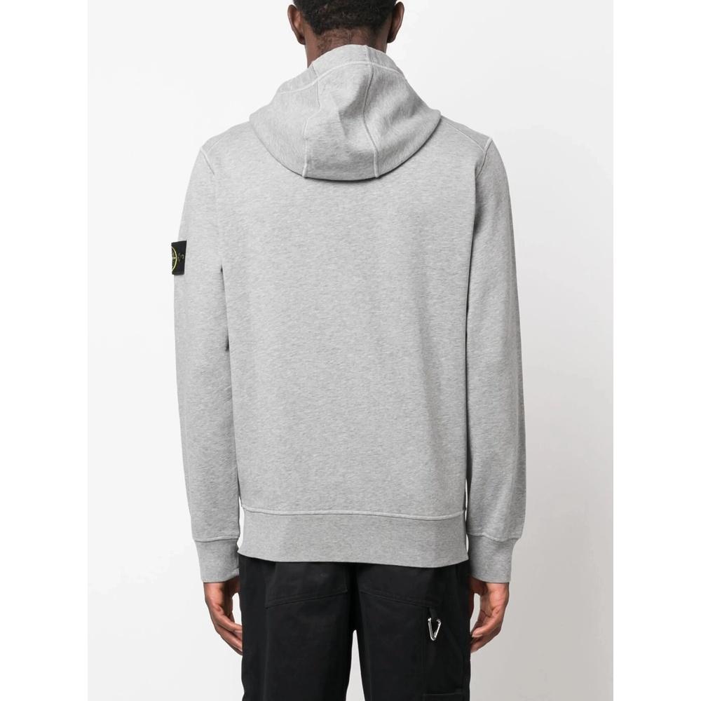 STONE ISLAND Logo Patch Men’s Zip Hoodie Jacket Navy Cotton