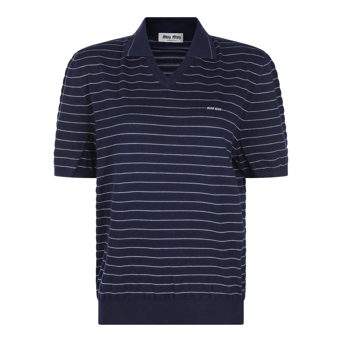 Miu Miu Wool Knit Polo Shirt Black