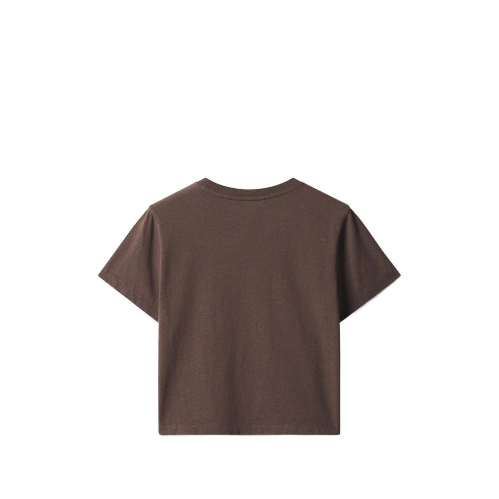 Maison Kitsune Dark Brown Short Sleeve Cotton T-Shirt