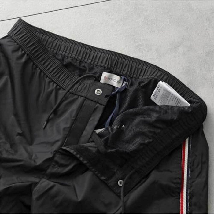 Moncler Men's Logo Patch Black Swim Shorts