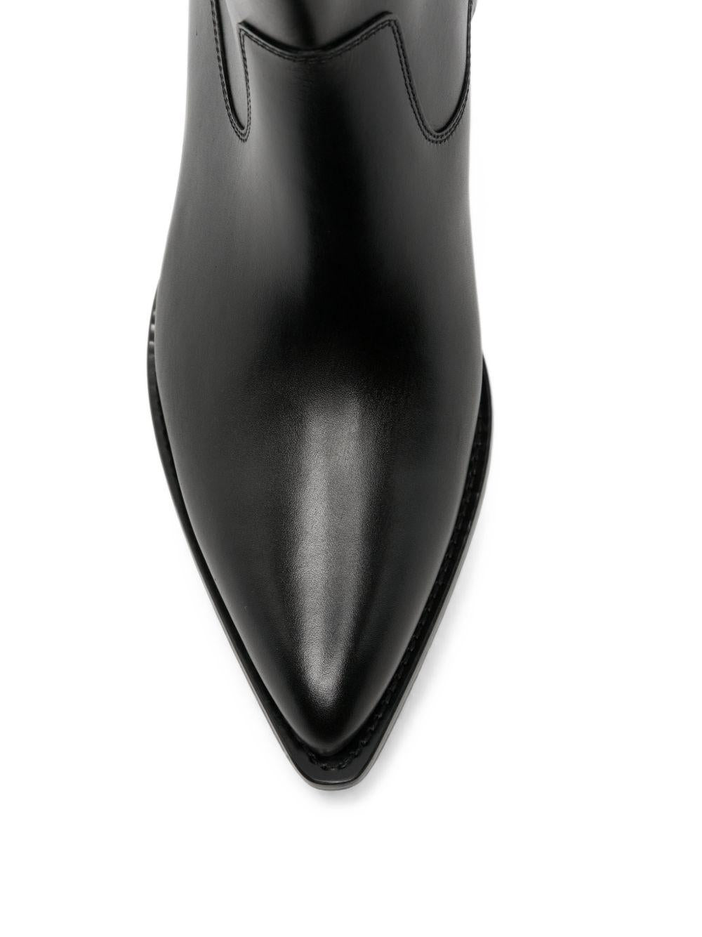 CELINE Black Leather Ankle Boots for Men