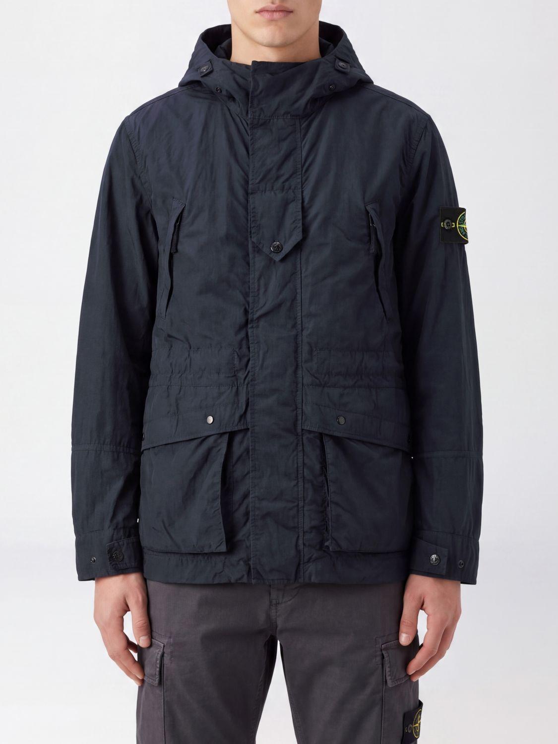 STONE ISLAND Black Nylon Bomber Jacket for Men