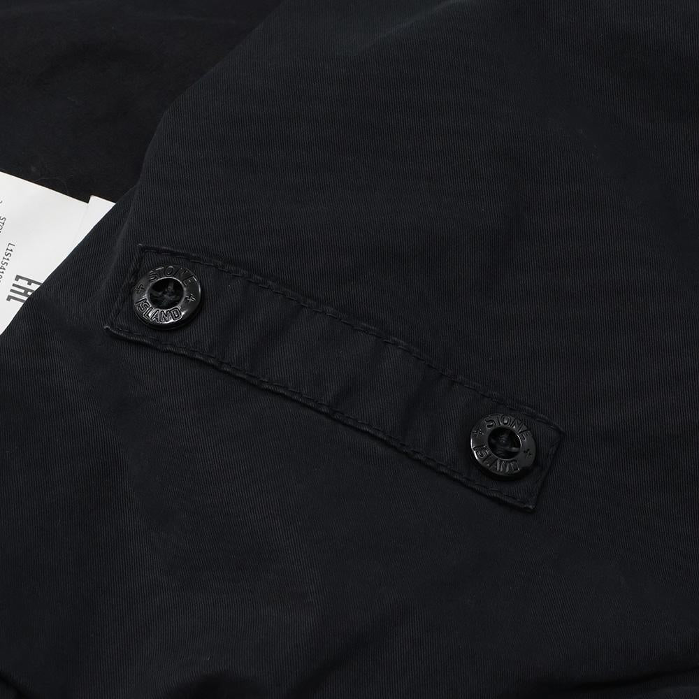 STONE ISLAND Badge Patch Men's Jacket Black Cotton Zip-Up