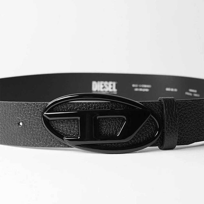 DIESEL Unisex Black Leather Belt