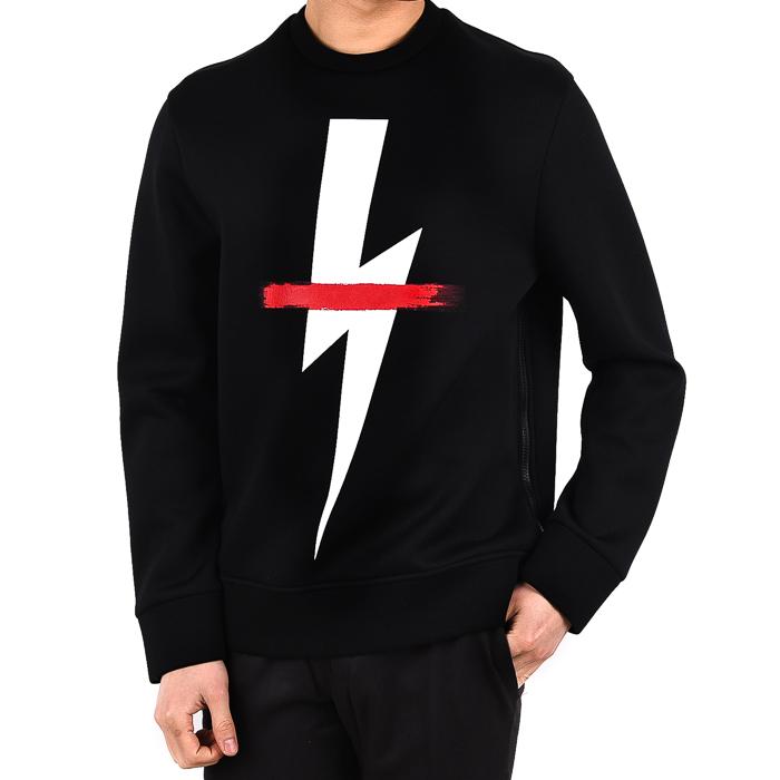 Neil Barrett Men’s Bolt Print Neoprene Sweatshirt BJS332S G514S