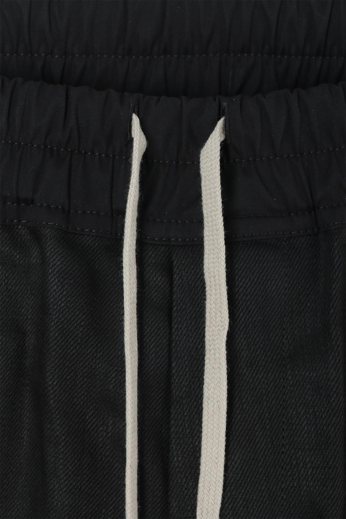 Rick Owens Black Coated Linen Twill Headon Joggers RU01E5368 TWL 09
