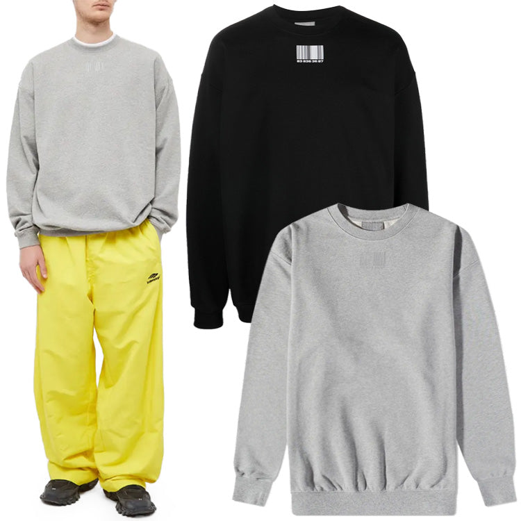 Vetements VTMNTS Barcode Logo Men's Crewneck Sweatshirt VL14CW100B VL14CW100G