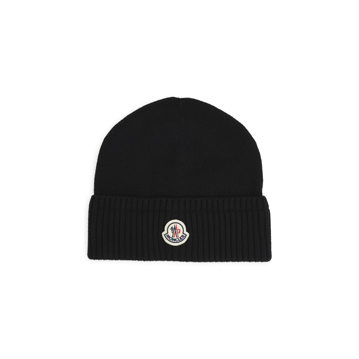 Moncler Rib Knit Wool Beanie Hat Navy Men’s