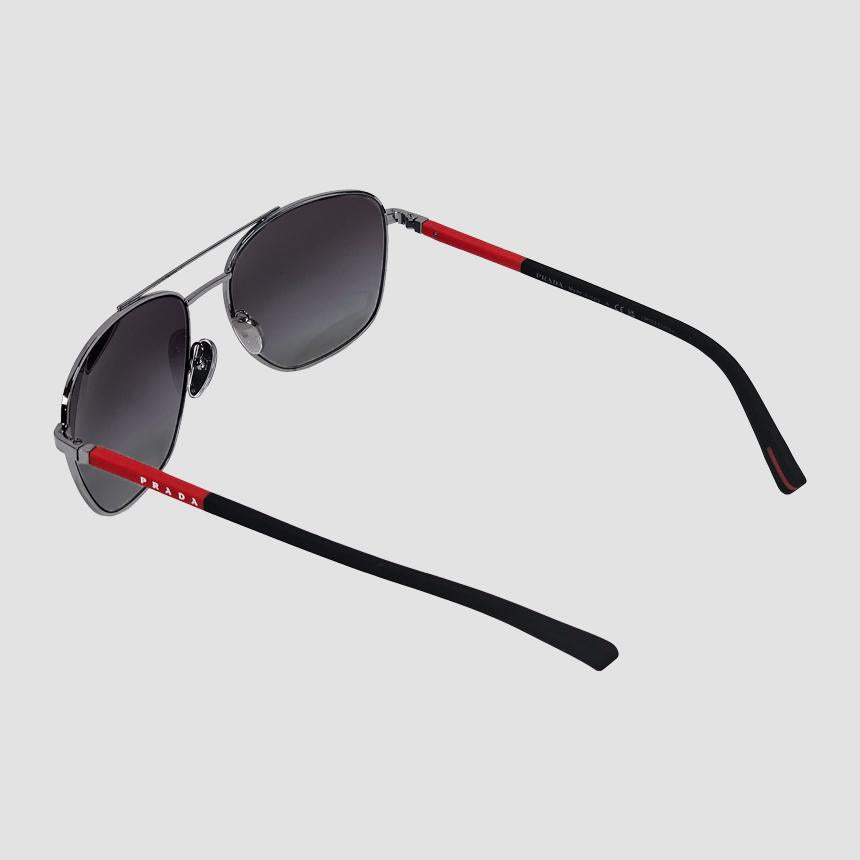 PRADA Aviator Sport Sunglasses Gray Lens Metal Frame Men’s PR 54ZS 5AV09U
