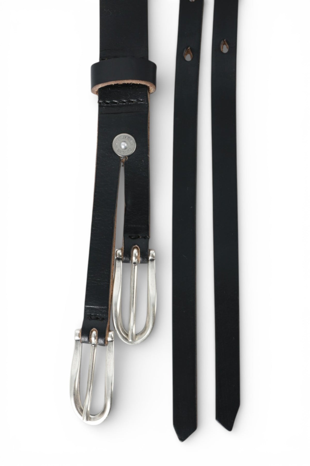 OUR LEGACY Black Chromexcel Leather Twin Tongue Belt A2258TBC