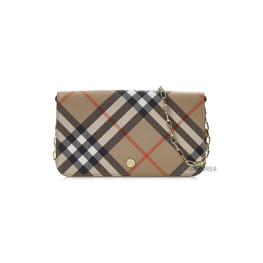 BURBERRY Women’s Check Strap Long Wallet 8095123 LS WALLET ON CHAIN BIN B9368