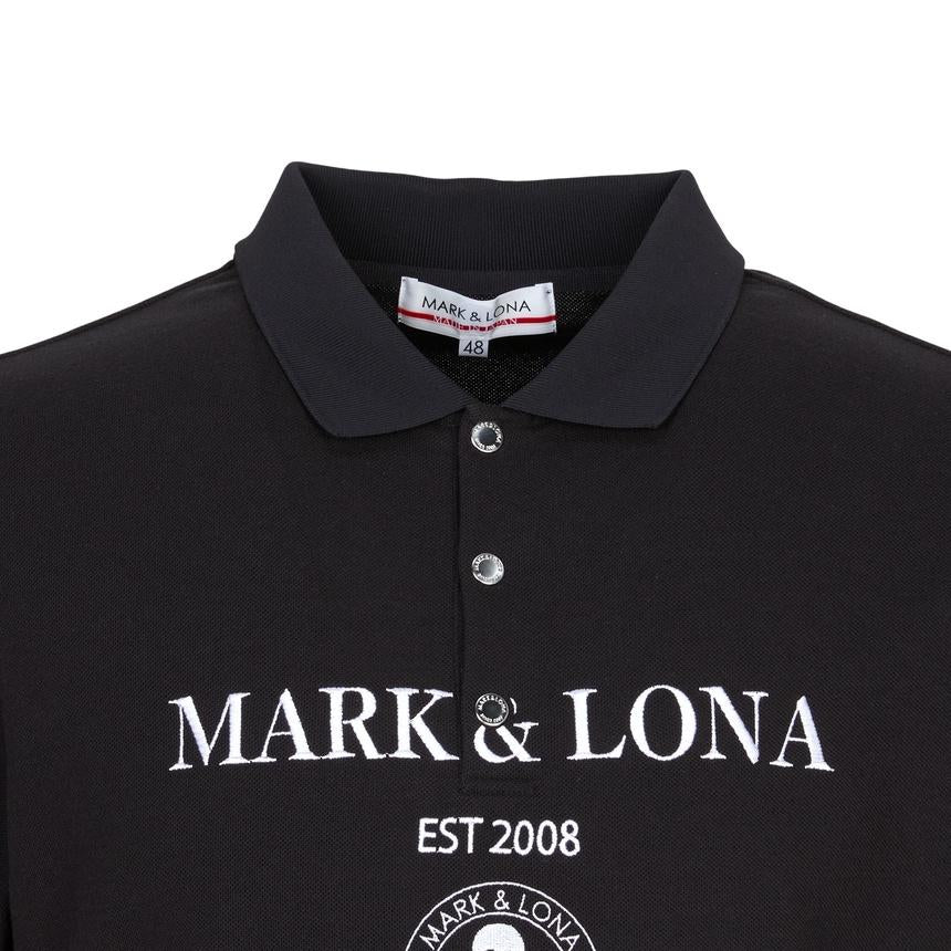MARK&LONA Black Golf Polo Short Sleeve T-Shirt for Men