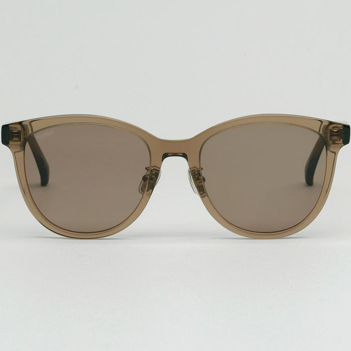Max Mara Clear Brown Round Acetate Asian Fit Sunglasses MM0107K 45E