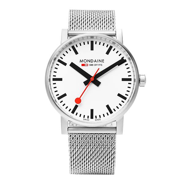 MONDAINE Silver Stainless Steel Railway Evo2 Men’s Watch MSE 43110 SJ