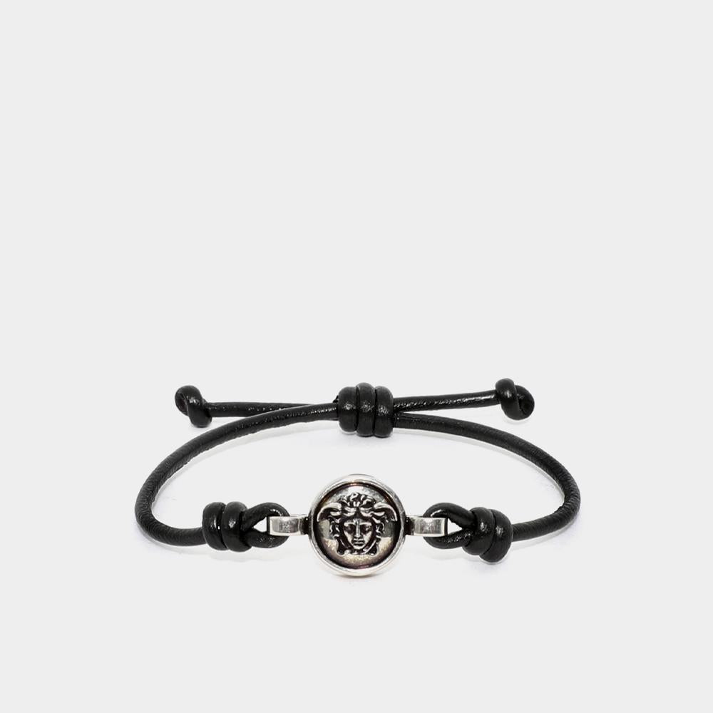 Versace Medusa Leather Strap Bracelet 1024482 1A00637 1B55K