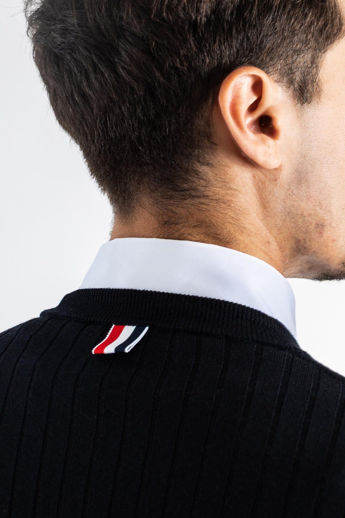 THOM BROWNE Wool Round Neck Knit Sweater Men’s Navy