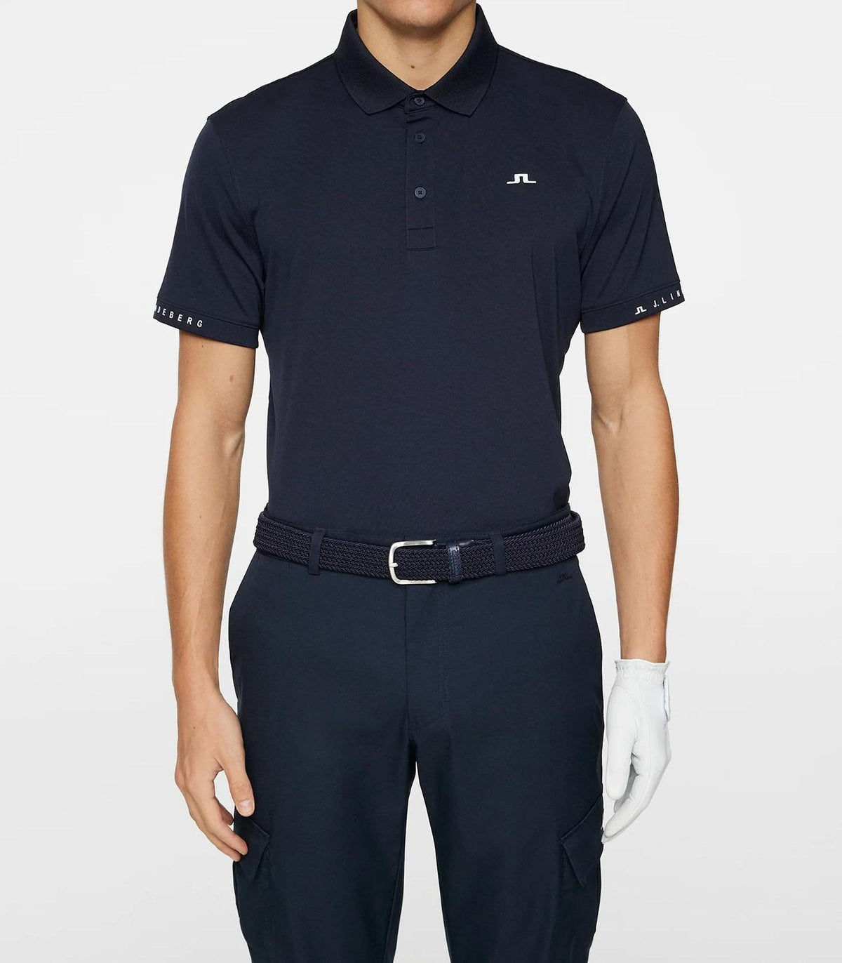 J LINDEBERG Men’s Golf Polo Shirt Short Sleeve Navy 2025