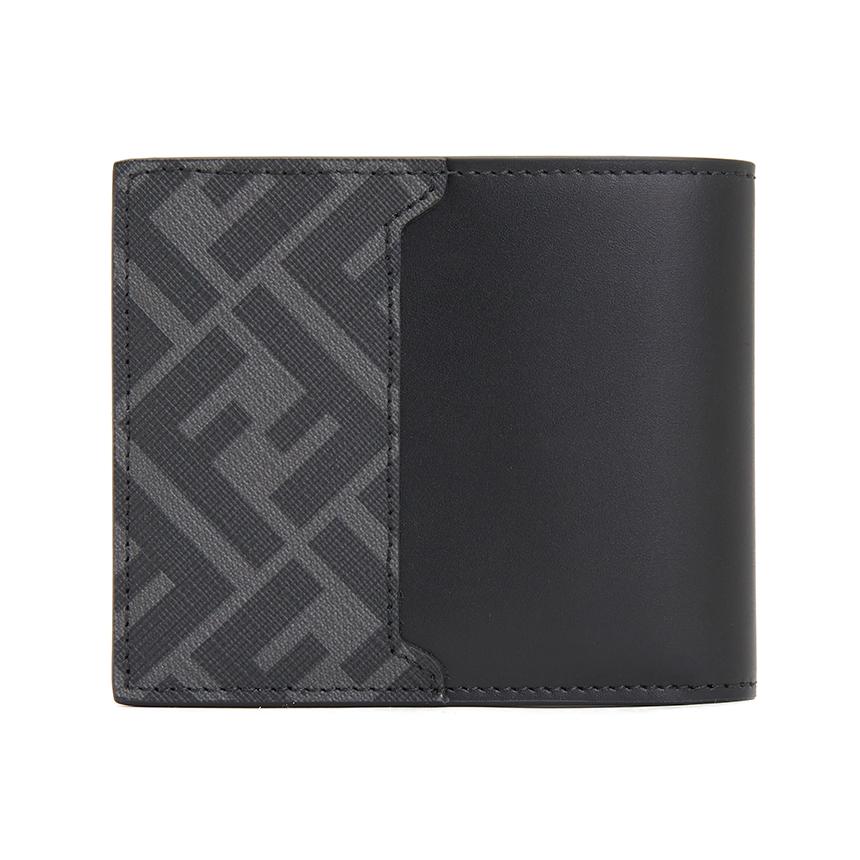 FENDI Black Leather Bifold Wallet for Men