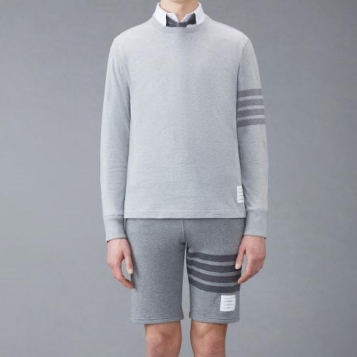 THOM BROWNE Tonal 4-Bar Stripe Oversize Medium Weight Jersey T MJS117A 06769 055