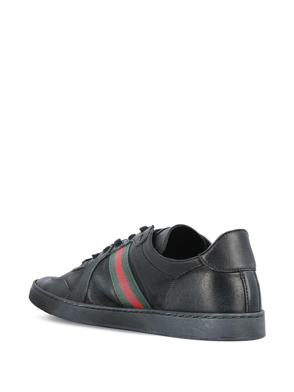 GUCCI White Leather Low-Top Sneakers