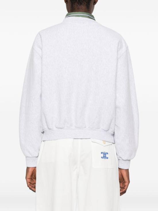 CELINE Pale Grey Yellow Burgundy Long Sleeve Sweatshirt