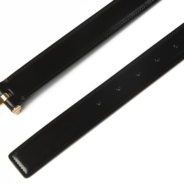 TOM FORD T-Buckle Icon Gold Logo Leather Belt