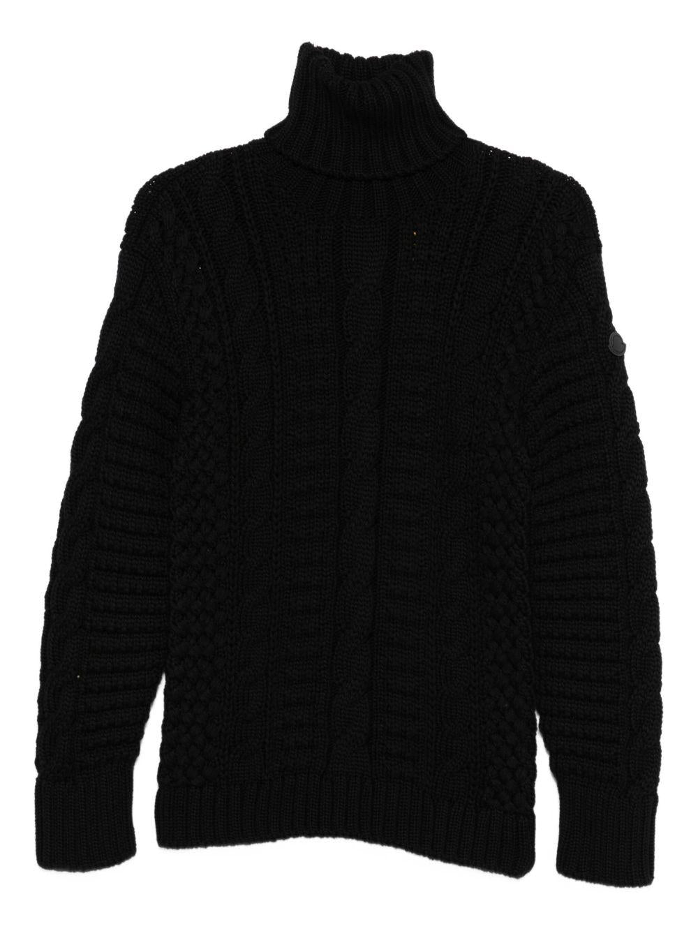 Moncler Black Wool Turtleneck Sweater