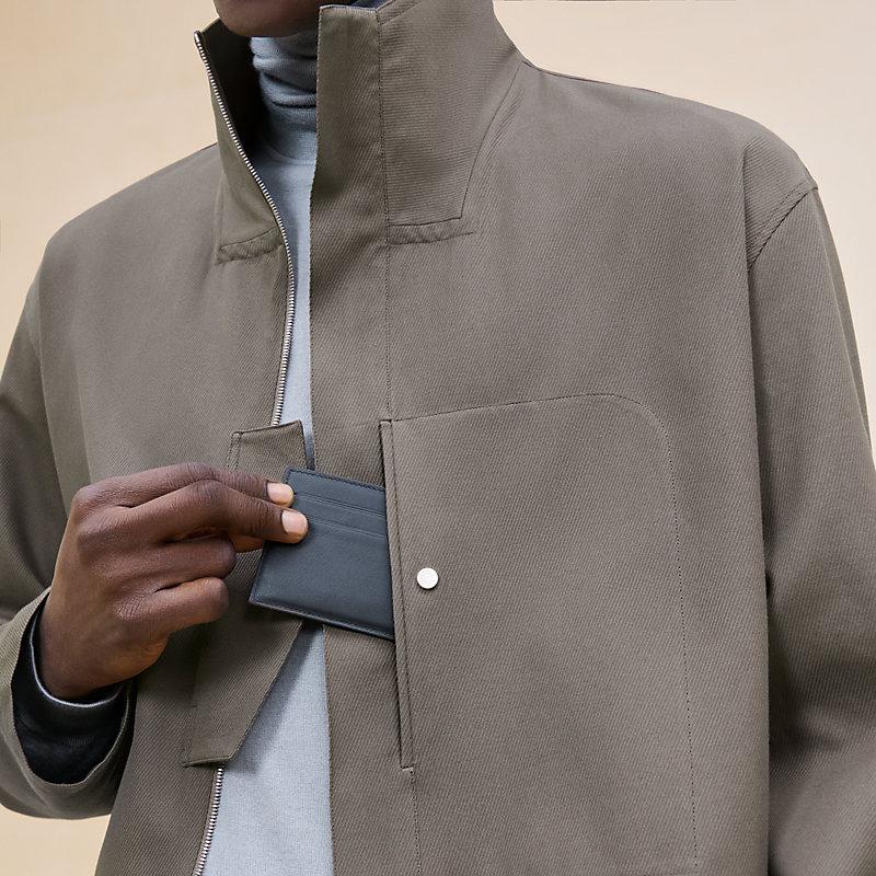 HERMES Boxy Fit Poche à Cheval Shirt Jacket Khaki Gray Unisex
