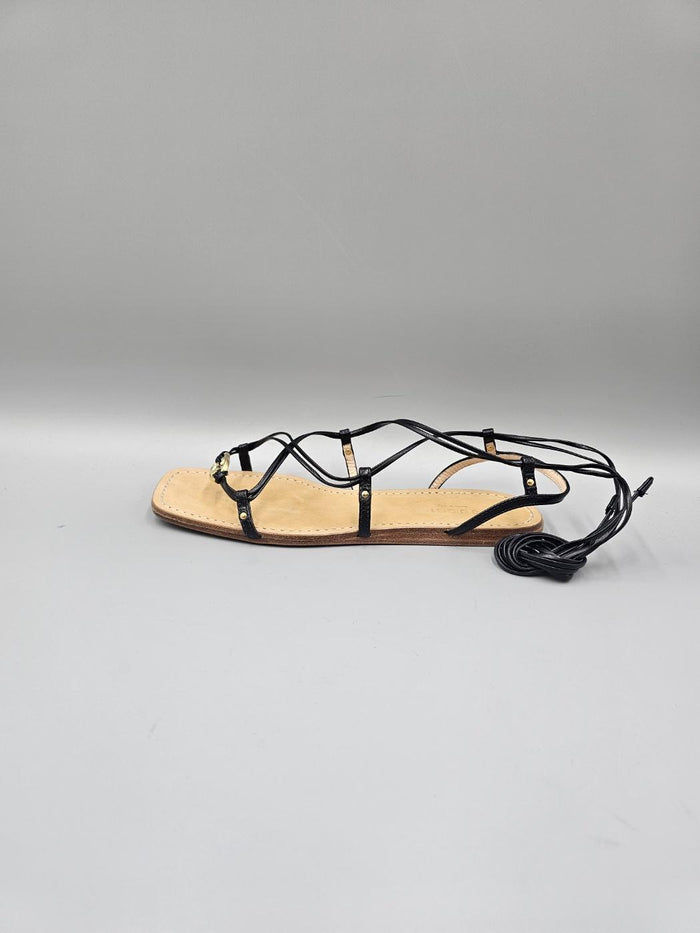GUCCI Women Interlocking G Strappy Leather Sandals 738680