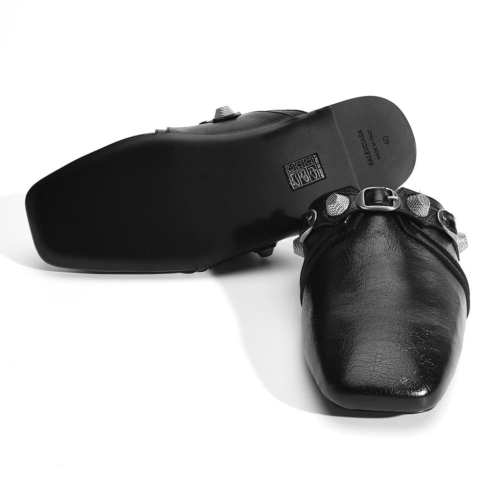 BALENCIAGA Cozy Cagole Lambskin Mule Black Slippers
