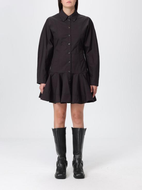 GANNI Black Midi Dress