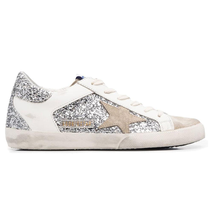 GOLDEN GOOSE White Leather Superstar Low Top Sneakers