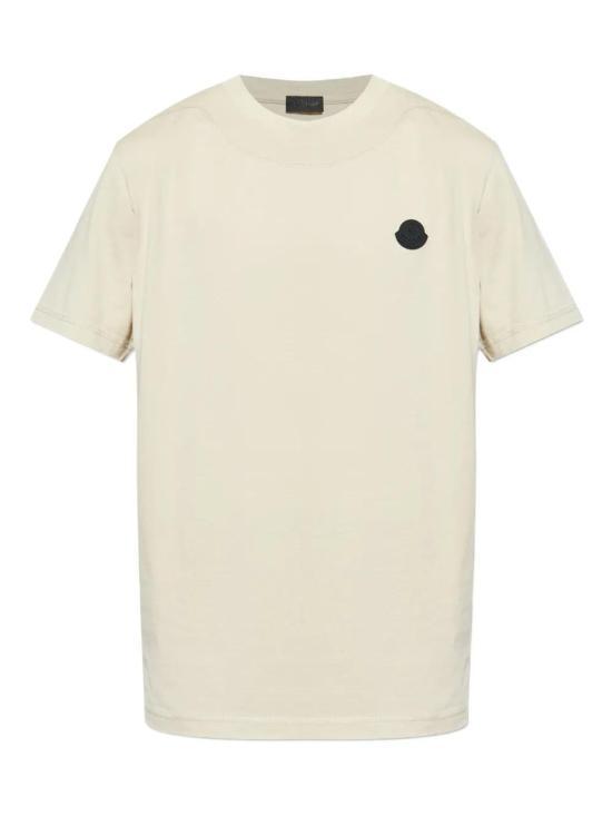 Moncler Logo Patch Cotton T-Shirt Men’s 8C00008 89AYW 216 LIGHT BEIGE DOM