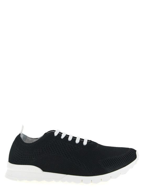 Kiton Knit Fit Running Sneakers for Men USSFITSN 0080 9030 BLACK DOM