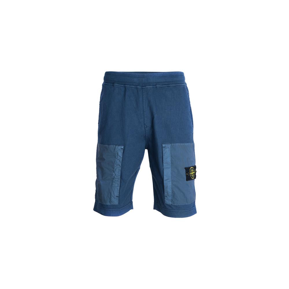 STONE ISLAND Dark Blue Two-Pocket Patch Shorts for Men