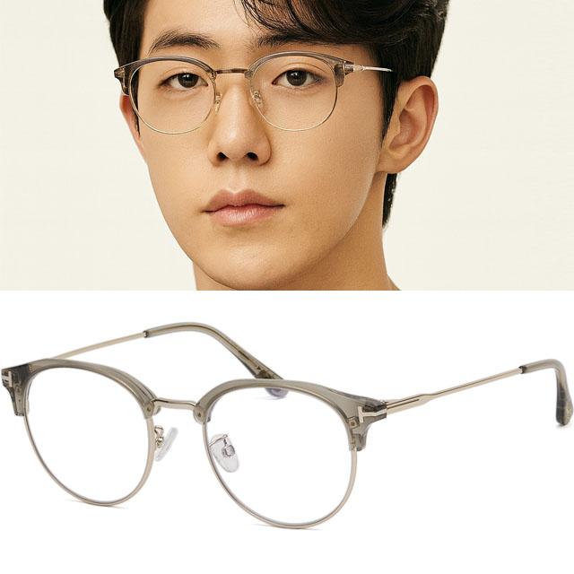 TOM FORD Blue Light Blocking Clear Beige Gold Browline Eyeglasses TF5792 KB096
