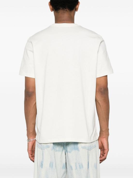 MSGM Ivory Short Sleeve T-Shirt for Men 3640 MM5202 4700202