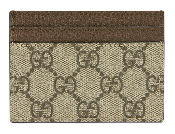 GUCCI Ophidia GG Card Holder Beige Ebony Unisex 523159 96IWG 8745