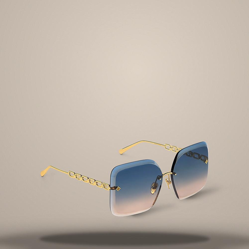 Louis Vuitton Men's Jewel Square Gold-Tone Metal Frame Sunglasses