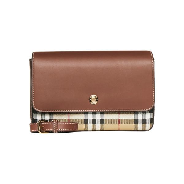 BURBERRY Hampshire Check Small Tan Shoulder Crossbody Bag