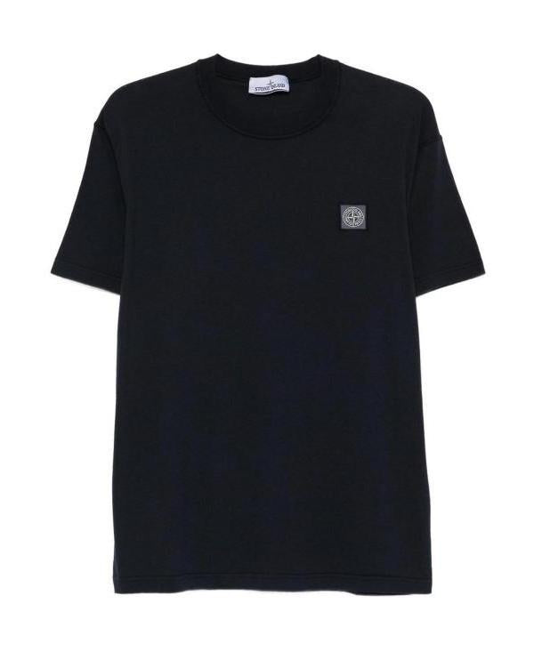 STONE ISLAND Cotton Jersey Fissato Effect T-Shirt Black