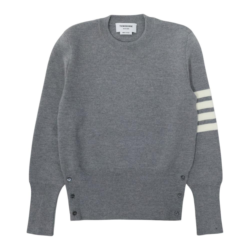 THOM BROWNE Diagonal Milano Stitch Women’s Round Neck Knit Sweater