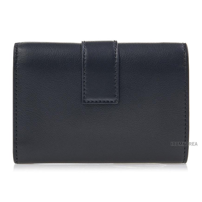 Ferragamo Women Hug Compact Bifold Wallet Black Leather 0770860