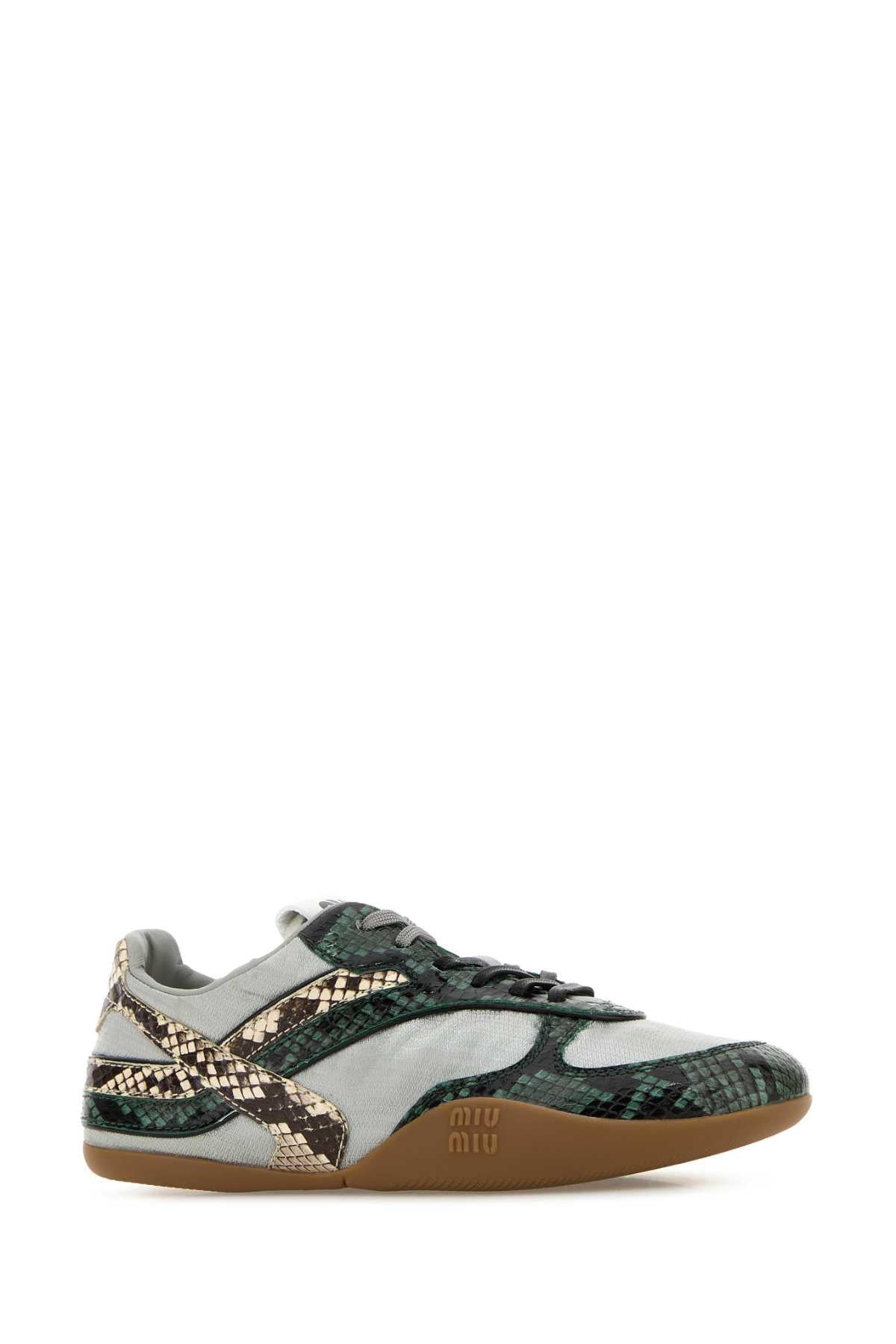 Miu Miu White Leather Low-Top Sneakers