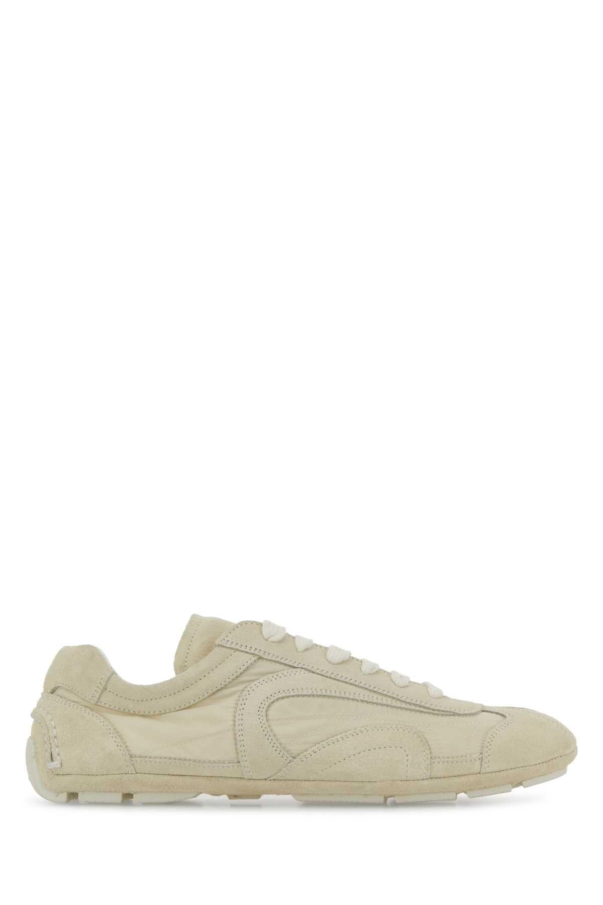 PRADA White Leather Low-Top Sneakers for Men