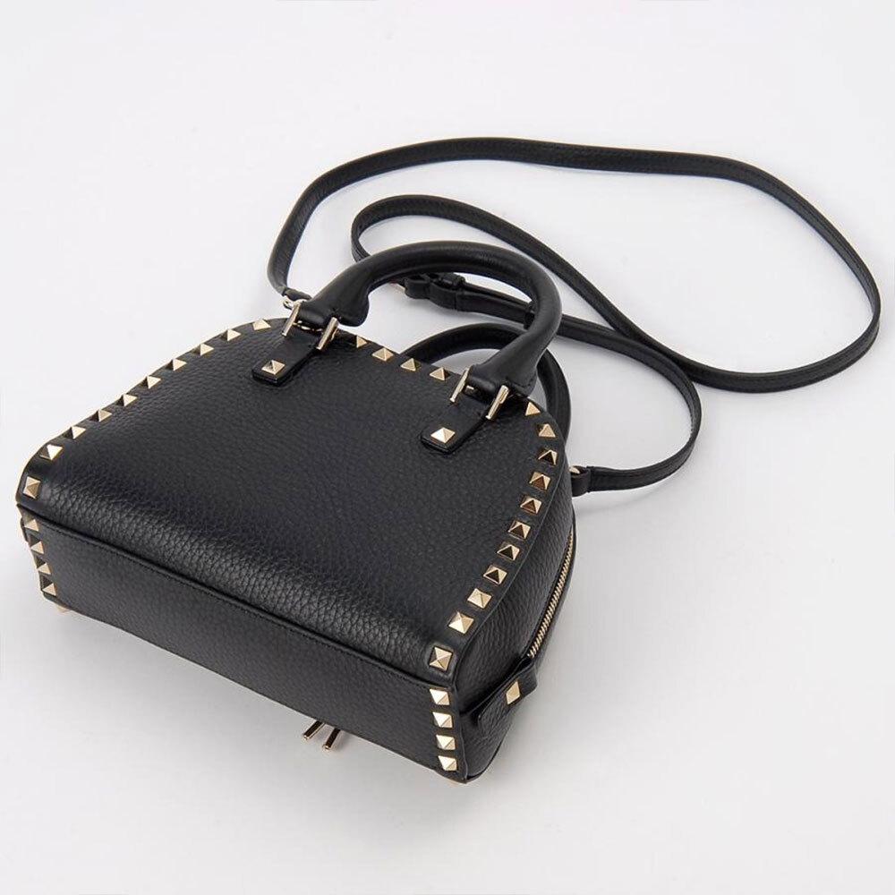 VALENTINO Rockstud Leather Tote Bag Crossbody 6W2B0Q96 VSF 0NO