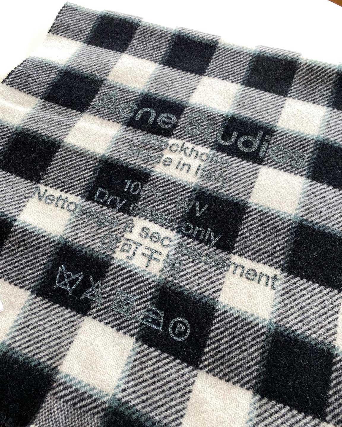 Acne Studios Check Wool Scarf Gray Black White