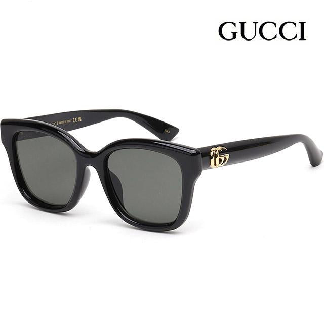 GUCCI Black Acetate Square Logo Sunglasses Asian Fit Unisex
